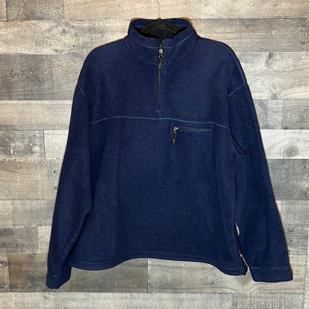 Cozy Navy Blue Timberland Zipped Neck Sweatshirt